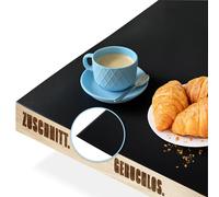 KARAT Protector de mesa de colores con borde biselado - Mantel a medida, color y tamaño a elegir - Lámina, protector de mesa (Imperio, negro, ancho 80 x largo: 225 cm)