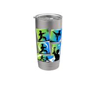 Karate Artes Marciales Champion Cinturón Negro Niño Vaso térmico de acero inoxidable de doble pared