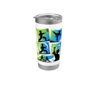 Karate Artes Marciales Champion Cinturón Negro Niño Vaso térmico de acero inoxidable de doble pared