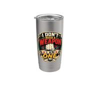 Karate Artes Marciales Dojo Black Belt Fighter Vaso térmico de acero inoxidable de doble pared