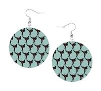 Karate Boy - Juego de aretes de piel sintética con estampado de cinturón cambiable para mujer, 1 par de aretes colgantes ligeros, joyería de regalo para mujer, One Size, Poliéster