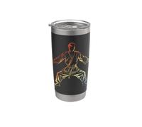 Karate Boy Sketch Vintage para Niños Vaso térmico de acero inoxidable de doble pared