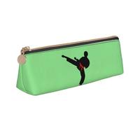 Karate Boy Vector Correa Cambiable Color Impresión Simple Lápiz Caja Triángulo Bolsa para Plumas Maquillaje Arte Suministros Diarios Essentials, Blanco, Talla única, Blanco 1, One size