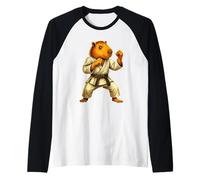 Karate Capibara Artes Marciales Pose de luchador en Kimono Gi Gear Camiseta Manga Raglan