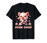 Karate Cute Pork Chop Funny Karate Pun Pig Martial Arts Camiseta