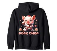 Karate Cute Pork Chop Funny Karate Pun Pig Martial Arts Sudadera con Capucha