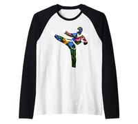 Karate de Taekwondo Floral Camiseta Manga Raglan