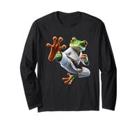 Karate Frog Kick Estilo Artes Marciales Manga Larga