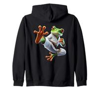Karate Frog Kick Estilo Artes Marciales Sudadera con Capucha