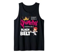 Karate Girl Olvídate de ser una Princesa Quiero ser un cinturón Negro Camiseta sin Mangas