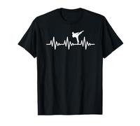 Karate Heartbeat Ninja Taekwondo Warrior Cinturón Negro Niños Hombres Camiseta