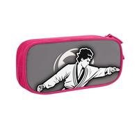Karate-Highkick-Icon - Estuche para lápices, cosméticos, herramientas de arte, suministros para estudiantes, profesores, uso versátil, Pink, Talla única, Juego de mochila escolar