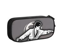 Karate-Highkick-Icon - Estuche para lápices, cosméticos, herramientas de arte, suministros para estudiantes, profesores, uso versátil, Black, Talla única, Juego de mochila escolar