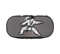 Karate-Highkick-Icon - Estuche para lápices portátil de alta capacidad para estudiantes, adolescentes y adultos, Black, Talla única, Organizador de bolsas