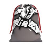 Karate-Highkick-Icon Print Bolsas de regalo con cordón de varios tamaños, bolsas de regalo de tela, para cumpleaños, regalos de vacaciones y mucho más