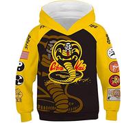 Karate Kid Cobra Kai Sudaderas con capucha para niños, chaqueta casual con puño impreso (1,6T-7T)