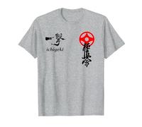 Karate Kyokushin, Kyokushinkai, Oyama, kanku, Kanji, Dojo Camiseta, Hombre, Gris Jaspeado, XXL