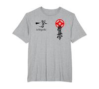 Karate Kyokushin, Kyokushinkai, Oyama, kanku, Kanji, Dojo Camiseta, Hombre Tallas Grandes, Gris Jaspeado, 5X Alto