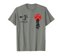 Karate Kyokushin, Kyokushinkai, Oyama, kanku, Kanji, Dojo Camiseta, Hombre, Verde Militar Jaspeado, L
