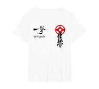 Karate Kyokushin, Kyokushinkai, Oyama, kanku, Kanji, Dojo Camiseta, Mujer Tallas Grandes, Blanco, 3XL Grande
