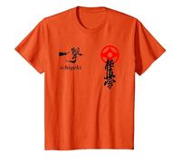 Karate Kyokushin, Kyokushinkai, Oyama, kanku, Kanji, Dojo Camiseta, Niños, Naranja, 12 años