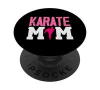 Karate Mamá Artes Marciales Madre Luchador Patear Silueta PopSockets PopGrip Adhesivo