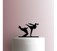 Karate Martial Arts - Decoración acrílica para tartas, 12,7 cm de ancho, color negro