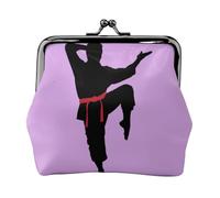 Karate Men - Monedero con estampado práctico para mujer, 11,5 x 10,5 cm, exquisito, Negro -, Talla única