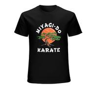 Karate Miyagi-Do Bonsai Tree Camiseta para hombre Black Unisex Mens Tees, Negro , L