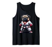 Karate Pug En Acción con Actitud Camiseta sin Mangas