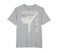 Karate Shotokan Shito-Ryu Goju-Ryu Full Wado-ryu Contact Camiseta, Hombre Tallas Grandes, Gris Jaspeado, 3X Alto