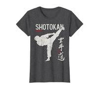 Karate Shotokan Shito-Ryu Goju-Ryu Full Wado-ryu Contact Camiseta, Mujer, Jaspeado Oscuro, 3XL