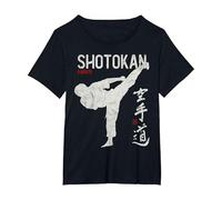 Karate Shotokan Shito-Ryu Goju-Ryu Full Wado-ryu Contact Camiseta, Mujer Tallas Grandes, Negro, 5XL Grande
