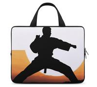 Karate Silhouette - Bolsas para laptop ultrafinas, ligeras e impermeables, funda para portátil de 10 pulgadas, material de neopreno duradero, bolsa protectora portátil con correa de mano