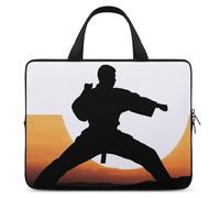 Karate Silhouette - Bolsas para laptop ultrafinas, ligeras e impermeables, funda para portátil de 12 pulgadas, material de neopreno duradero, bolsa protectora portátil con correa de mano
