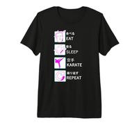 Karate Taekwondo Aikido Ju-Jutsu Kung-Fu Eat Sleep Kárate Camiseta Premium