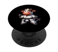 Karate Vaca En Acción Arte Marcial PopSockets PopGrip Adhesivo