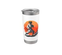 Karateka femenino Defensa personal gráfica para chicas Vaso térmico de acero inoxidable de doble pared