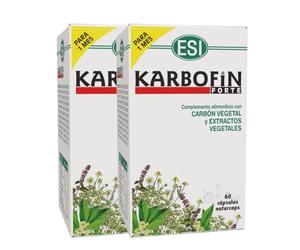 Karbofin Forte 60 Cápsulas - Digestión Natural con Hinojo, Carbón Vegetal y Manzanilla - Alivio de Gases, Hinchazón y Cólicos - Ideal para Bienestar Digestivo Diario (120 unidad (Paquete de 2))