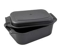 Karcher Asador 2 en 1 (aluminio fundido, 8,7 litros, inducción, incluye tapa y manoplas de cocina), color negro