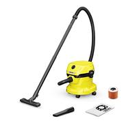 Kärcher, Aspirador en seco y húmedo WD 2 Plus V-12/4/18/C, Potencia 1000 W, Incluye Filtros y Boquilla para Suelo y Ranuras, Yellow/Black, Depósito de plástico 12 l, Manguera aspiración 1,8 m