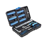 Karcher Juego de llaves de carraca y de vaso - 130 piezas - carraca de calidad 1/4" hecho de cromo vanadio