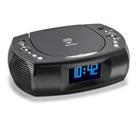 Karcher UR 1309D - Radio Despertador Digital con Reproductor MP3/CD y Dab Plus Radio, Despertador con Dos alarmas Ajustables, Pantalla Regulable, Radio Reloj, función de Carga USB, Radio Negra con