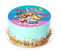 Kardasis Decoración de Pastel de Paw Patrol | Papel comestible para decorar | Divertidas decoraciones para cumpleaños con temática de la Paw Patrol | 20cm