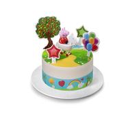 Kardasis peppa pig - Cintas de azúcar y figuras comestibiles, decoración comestible para tartas y cocina, decoración para tarta de cumpleaños temática de Barbie, 21x28 cm, 4 bandas de 28 x 4 cm