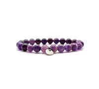 KARDINAL WEIST amatista pulsera, cuentas de piedras preciosas, joyas para hombres y mujeres, talismán - felicidad - sueños (L+, amatista)