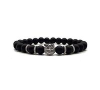 KARDINAL WEIST animales ónix pulsera, cuentas de piedras preciosas, joyas para hombres y mujeres, animal de poder - resistencia - sabiduría - calma - №1 (M, búho)