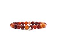 KARDINAL WEIST cornalina pulsera, cuentas de piedras preciosas, joyas para hombres y mujeres, chakra - vitalidad - felicidad - valor - poder (L+, cornalina)