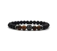 KARDINAL WEIST león ojo de tigre - ónix - lava pulsera, cuentas de piedras preciosas, joyas para hombre, animal de poder - protección - valentía (M)