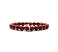 KARDINAL WEIST rojo jaspe pulsera, cuentas de piedras preciosas, joyas para hombres y mujeres, armonía - satisfacción - comprensión (M, rojo jaspe)